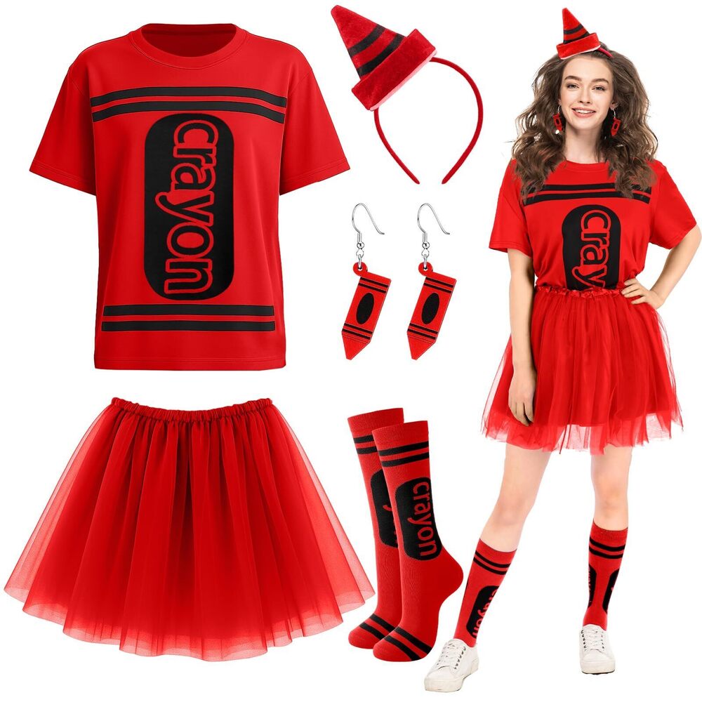 6648 7 Pcs Halloween Crayon Costume Set With Crayon T Shirt